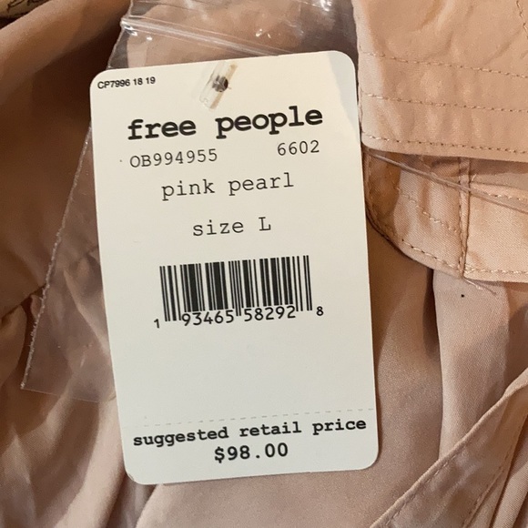 NWT Free People Pearl pink long sleeve blouse size L - Picture 6 of 6
